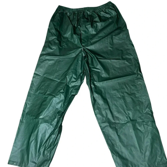Men's Unisex Green Nylon Rain Waterproof Pants Size XL - Picture 1 of 6
